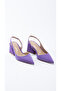 DOYLE PURPLE SHINY OPEN BACK HEEL SHOES - 2