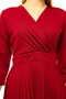 Women's Pleated Double Breasted Collar Dress - 8