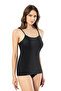 Women's 6-Pack Oval Collar (3 Black-3 Skin) Cotton Lycra Rope Strap Combed Cotton Undershirt - 2