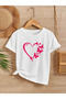 PINK BUTTERFLY HEART PRINTED CHILDREN'S TSHIRT