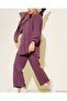 women's buttoned linen double suit