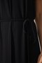 Women's Black Belted V-neck Viscose Dress UB00240 - 5