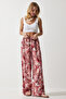 Women's Peach Patterned Flowing Viscose Palazzo Trousers EN00606 - 4