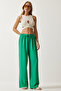 Women Regular Fit Solid Palazzo Pants, Green - 2