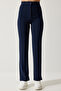 Women's Navy Blue High Waist Lycra Comfortable Knitted Trousers RV00090 - 4