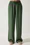 Women Regular Fit Plain Palazzo Pants, Dark Green - 3