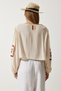 Women's Cream Embroidered Woven Blouse ES00157 - 7