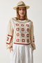 Women's Cream Embroidered Woven Blouse ES00157 - 3