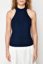 Lacivert Halter Yaka Basic Triko Bluz TWOSS24BZ00150 - 4