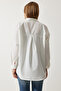 Women's Ecru Oversized Long Basic Shirt DD00842 - 6