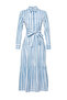 Blue Shirt Collar Ombre Striped Belted Woven Dress TCTSS24EB00150 - 7