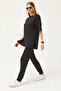 Women's Black Draped Crystal Bottom Top Suit TKM-19000264 - 4