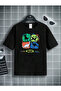 3 Pack Unisex White-Black-White Children's T-Shirt/T-Shirt with Dinosaur - 2