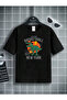 3 Pack Unisex White-Black-White Children's T-Shirt/T-Shirt with Dinosaur - 3