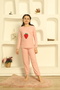 Girl's Strawberry Embroidered Long Sleeve Pajama Set - 4