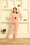 Girl's Strawberry Embroidered Long Sleeve Pajama Set - 2