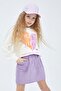 Girl's Paperbag Velvet Skirt - 4