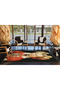 Black Themed Surrealist Design Portrait Patterned Modern Decorative Carpet 3504 - 4