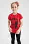 Girl's Ataturk Printed Short Sleeve Red T-Shirt W9496a622sm - 4