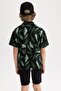 Boy's Oversize Fit Viscose Short Sleeve Shirt Z1043a623hs - 6