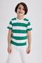 Boy's Crew Neck Striped Patterned Short Sleeve T-Shirt Z2867a623sm - 4