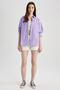 Oversize Fit Poplin Long Sleeve 100% Cotton Shirt U7763az23sp - 2