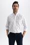 100% Cotton Regular Fit Patterned Long Sleeve Shirt Z3002Az23Sp - 5