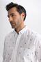 100% Cotton Regular Fit Patterned Long Sleeve Shirt Z3002Az23Sp - 8