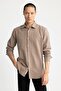 Modern Fit Polo Collar Textured Long Sleeve 100% Cotton Shirt W7832az23sp - 4
