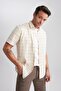 Regular Fit Patterned Linen Blended Short Sleeve Shirt Z5588az23sm - 8