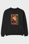 KYOJURO RENGOKU Anime Front Printed Black Oversize Sweatshirt Men's Women's Crew Neck