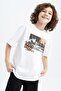 Boys' Oversize Fit Crew Neck Printed Short Sleeve T-Shirt Z6356a623sm - 6