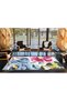 Pink Blue Themed Floral Flower Patterned Modern Decorative Carpet 3508 - 4