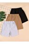 Children's Set of 3 Printed Plain Summer Short Shorts - Casual Short Shorts - 2