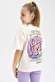 Girl's Relax Fit Back Printed Short Sleeve T-Shirt Z7737a623sm - 4