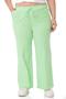 Plus Size Green Trousers with Tassels on the Leg and Sewing Detail and Pockets