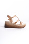 Women's Wedge Heeled Platform Sandals White - 4