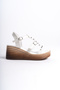 Women's Wedge Heeled Platform Sandals White - 5