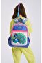 School Backpack and Lunch Box Set - Girl's Blue Green Peacock - 2