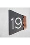 Woodenseri Horizontal Plexi Wooden Detailed Uv Printed Apartment Apartment Hotel Office Door Number Door No:19 - 2