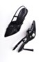 İkpar Mary Jane Black Patent Leather Cross Two-Strap Stiletto High Heel Shoes