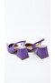 DOYLE PURPLE SHINY OPEN BACK HEEL SHOES - 4