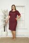 Polka Dot Pocket Ribbed Short Sleeve Combed Modal Plus Size Cotton Dress - 3