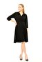 Women's Pleated Double Breasted Collar Dress - 2