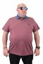 Large Size Polo Denim Collar T-Shirt 23420 Purple