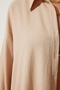 Women's Beige Comfortable Knitted Shirt Trousers Set KH00090 - 5