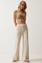 Women's Cream Curved Knitwear Pants YU00016 - 4