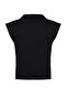 Siyah %100 Kalın Pamuklu Polo Yaka Regular/Normal Kalıp Örme T-Shirt TWOSS24TS00075 - 8