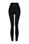 Siyah Fırçalı Toparlayıcı Mat ve Soft Kumaş Tam Boy Örme Spor Tayt THMSS24TY00025 - 9