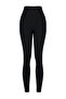 Siyah Fırçalı Toparlayıcı Mat ve Soft Kumaş Tam Boy Örme Spor Tayt THMSS24TY00025 - 8